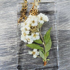 Dried Wildflower Necklace, Botanical Witch Jewelry